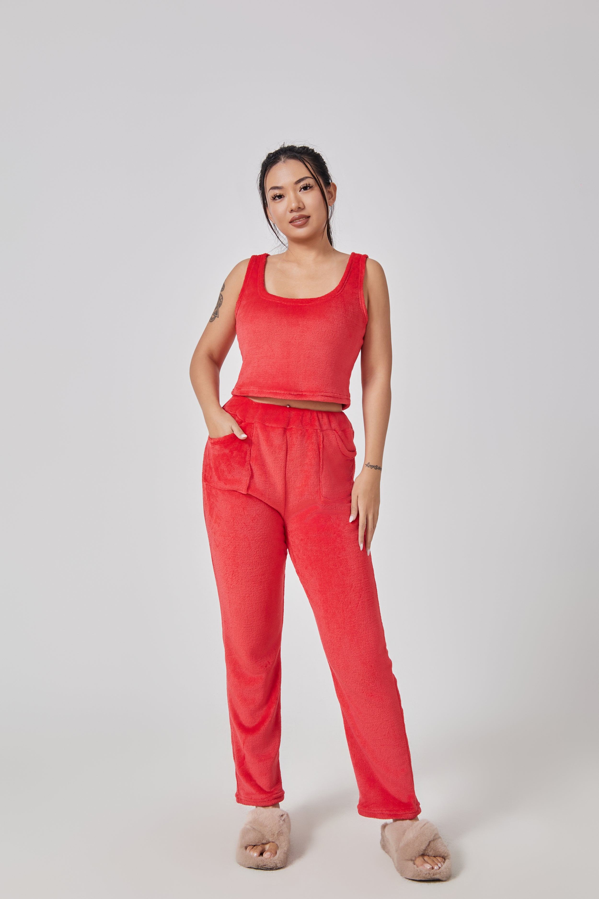 TORA — Women's Cozy Three-Piece Lounge Set with Warm Finish