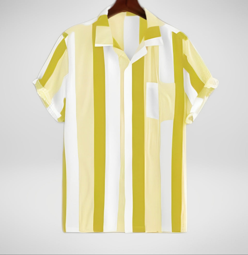 WESE — Men's Striped Button-Up Shirt with Clean Finish