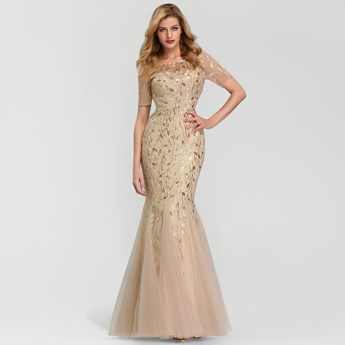 RAEEON — Women's Elegant Dress with Clean AURA Drape