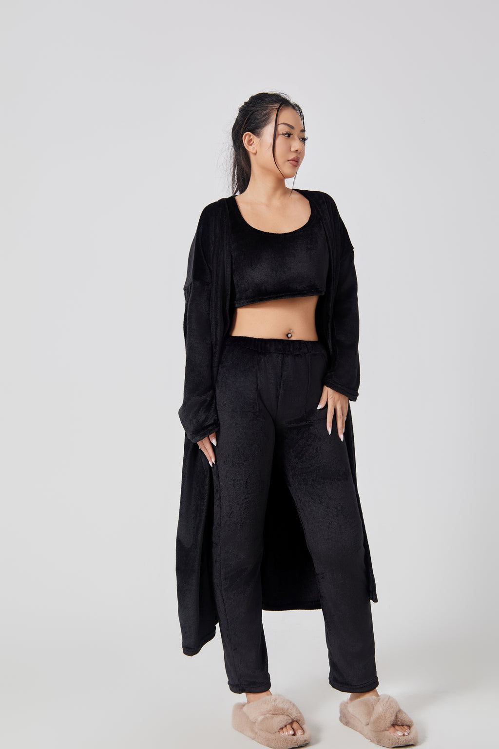 TORA — Women's Cozy Three-Piece Lounge Set with Warm Finish