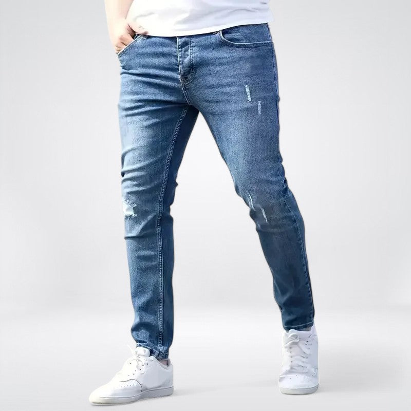 VARARA — Men's Slim-Fit Stretch Jeans in Washed Denim