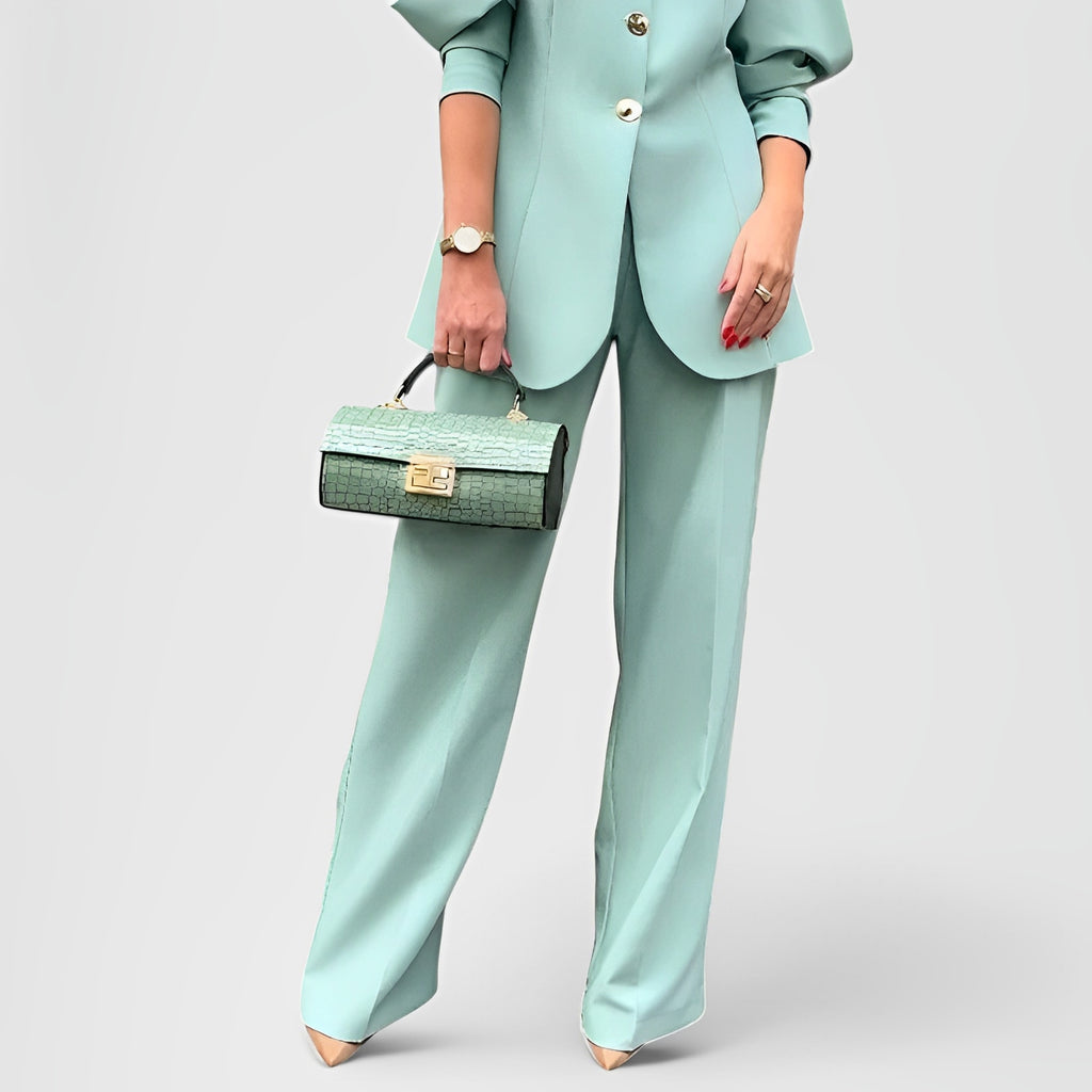 AERVEN — Women's Lantern-Sleeve Blazer and Wide-Leg Set