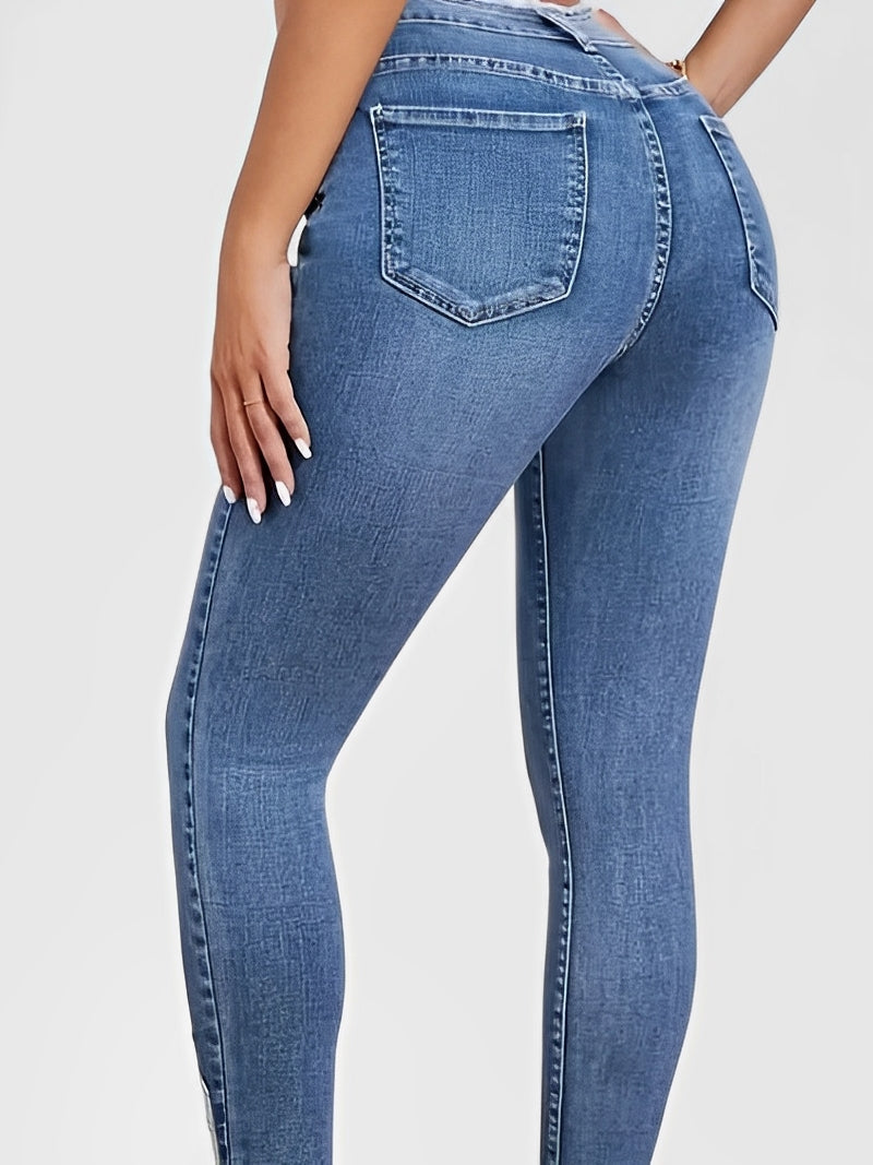 DRADEN — Women's High-Rise Wide-Leg Denim Jeans with Sharp Detail
