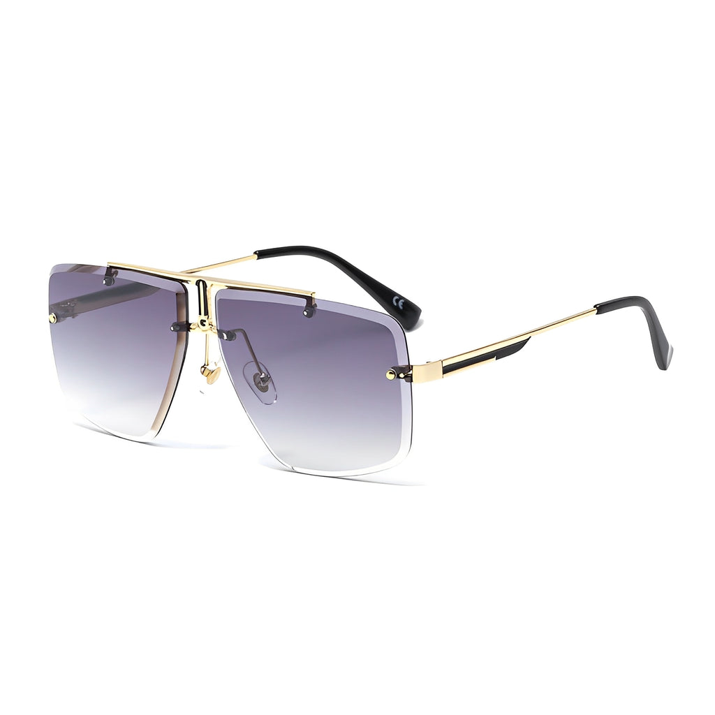 ZEVEL — Rimless Square Sunglasses with Sharp UV400 Lens