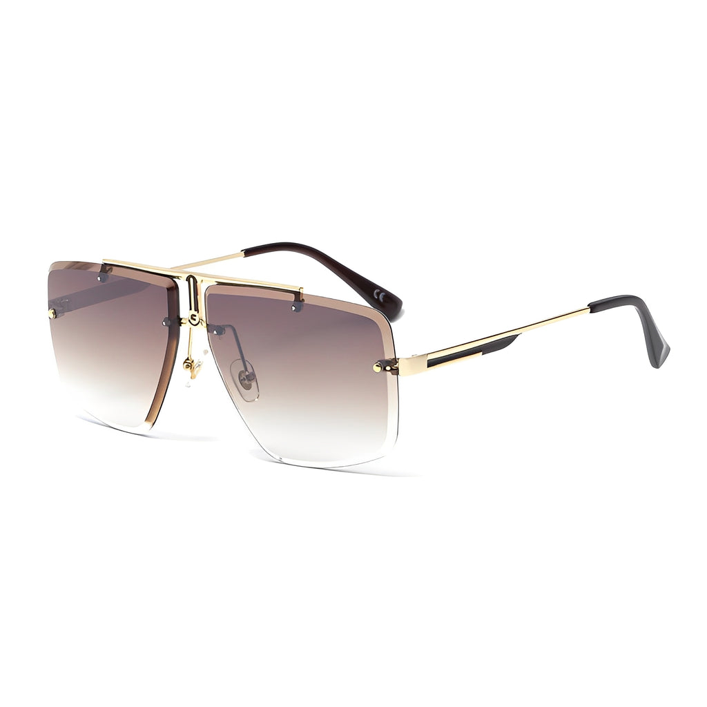 ZEVEL — Rimless Square Sunglasses with Sharp UV400 Lens