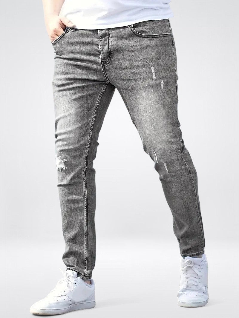 VARARA — Men's Slim-Fit Stretch Jeans in Washed Denim