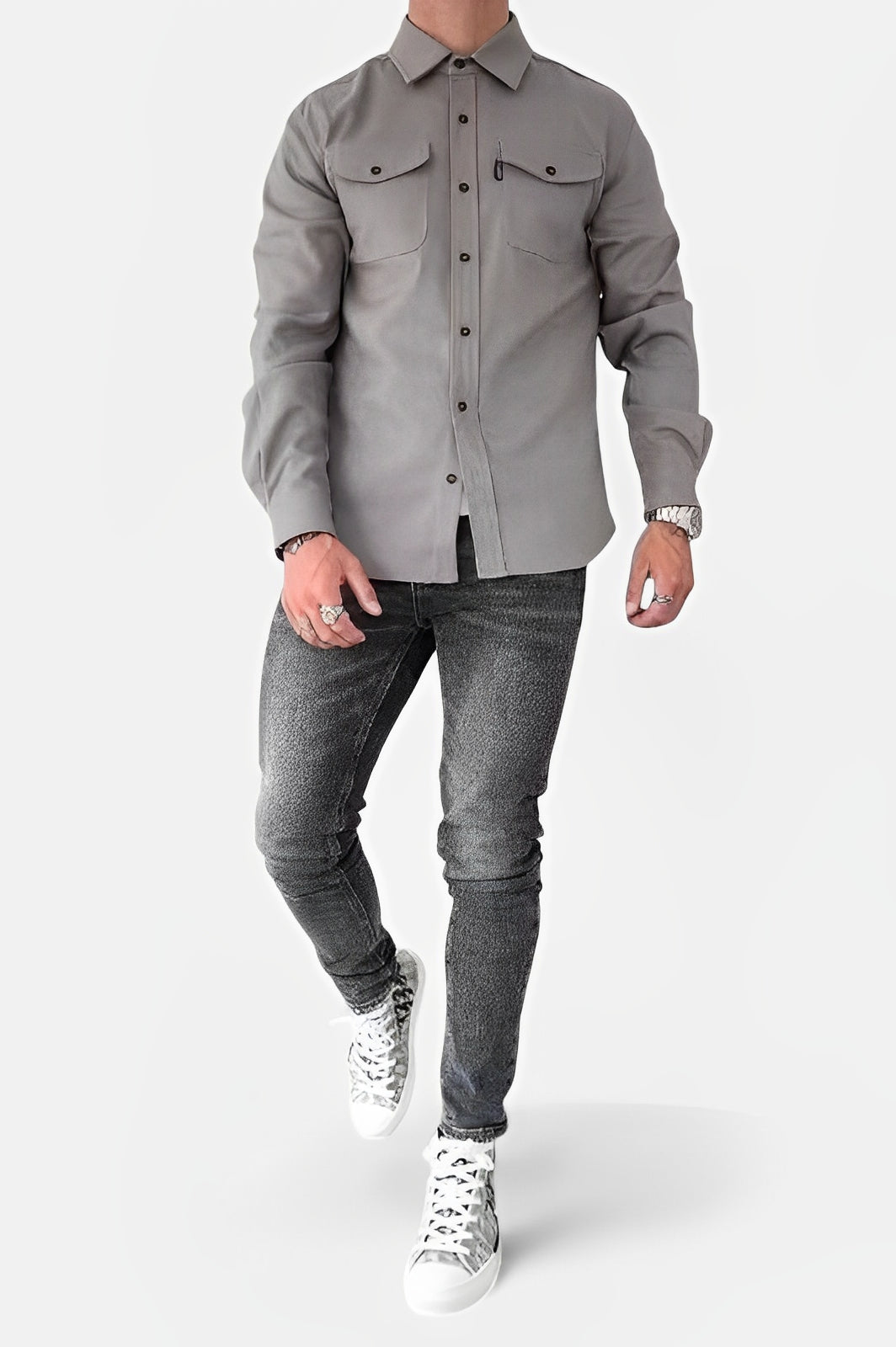 KAIAN — Slim Fit Utility Shirt with Dual Chest Pockets