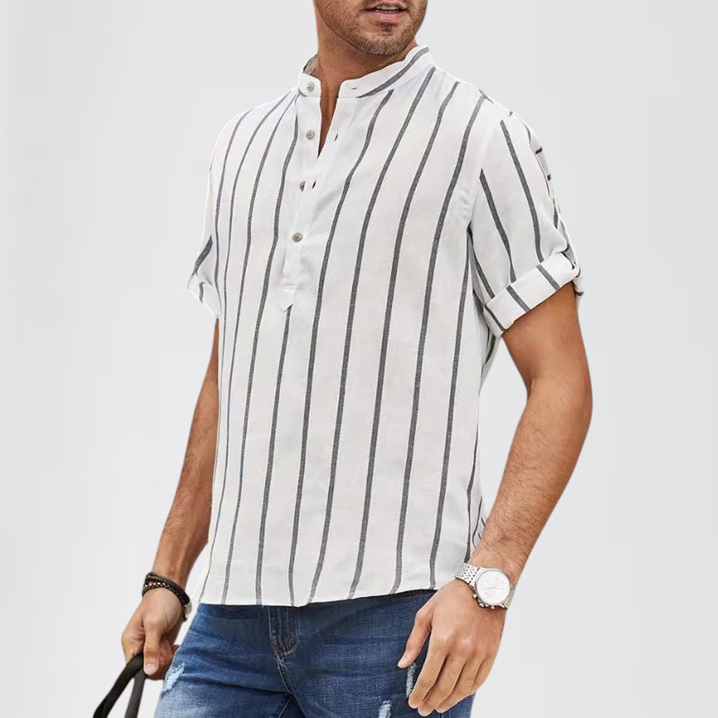 VARE — Men's Striped Linen Shirt for Warm Summer Days