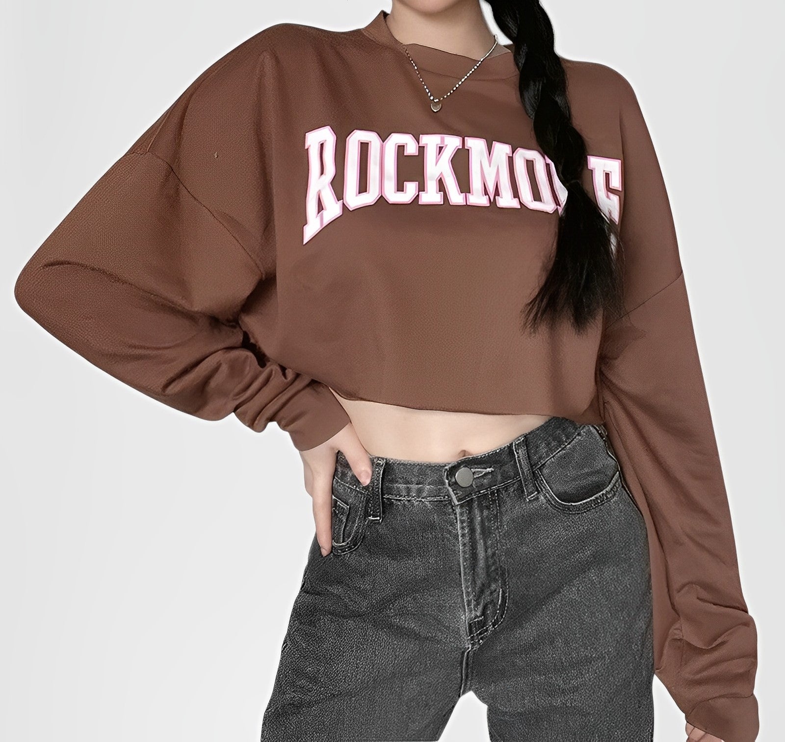 WESRA — Women's Cropped Varsity Sweatshirt Pullover