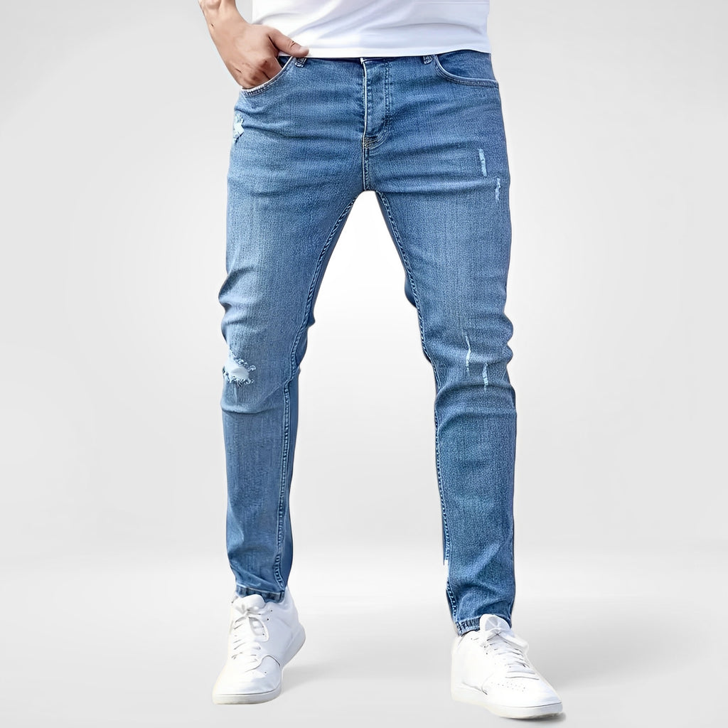 VARARA — Men's Slim-Fit Stretch Jeans in Washed Denim