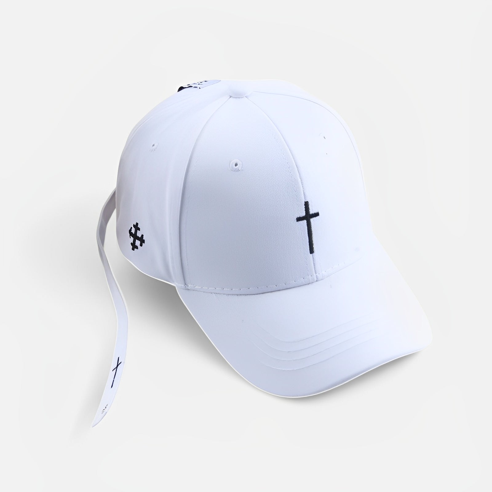 VANIRA — Embroidered Cross Cap with Adjustable Strap