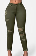 MORON — Women's Distressed Straight-Leg Denim Jeans