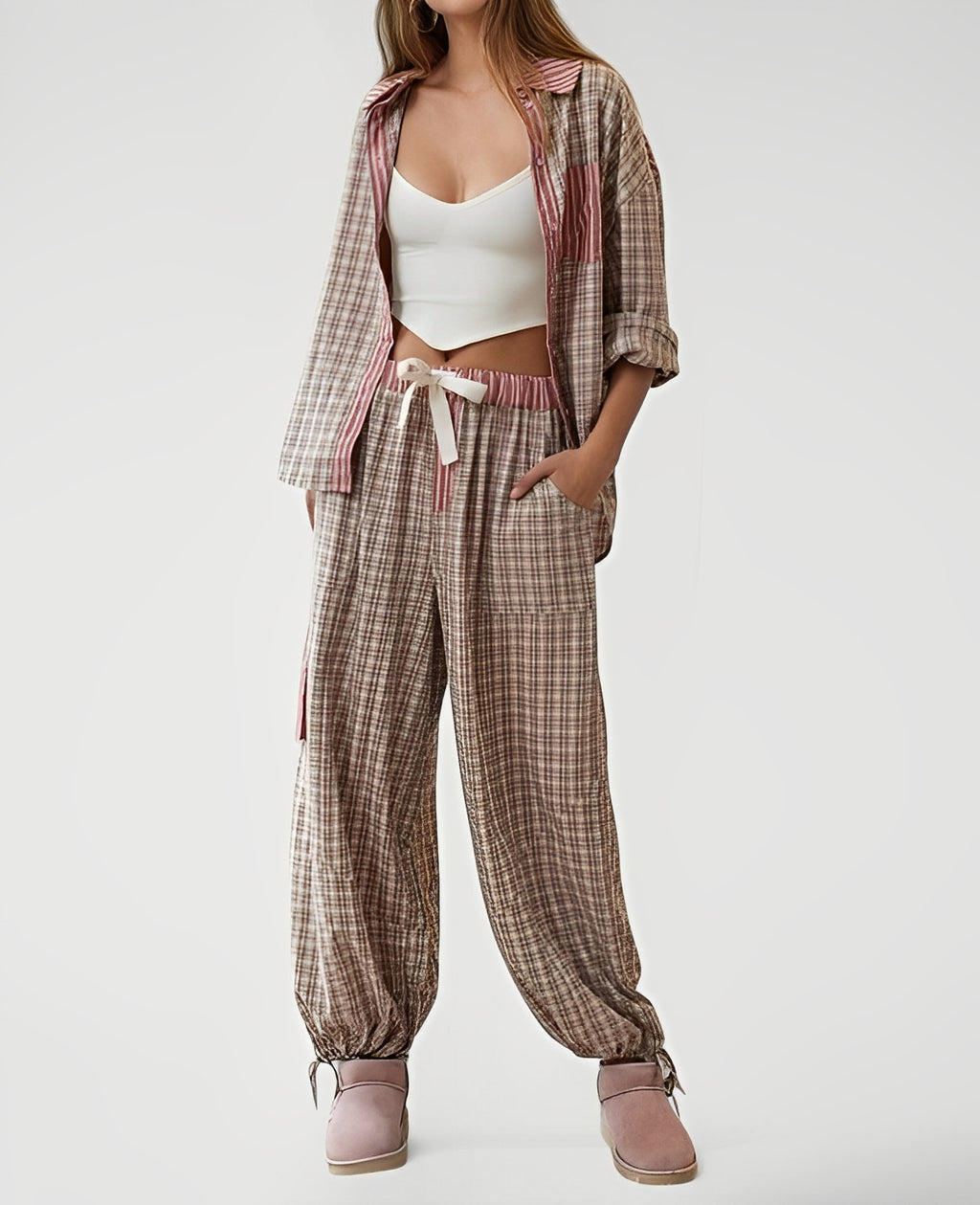 AERAN — Women's Vintage Stripe Pajama Set in Soft Relaxed Fit