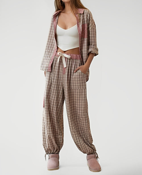 AERAN — Women's Vintage Stripe Pajama Set in Soft Relaxed Fit
