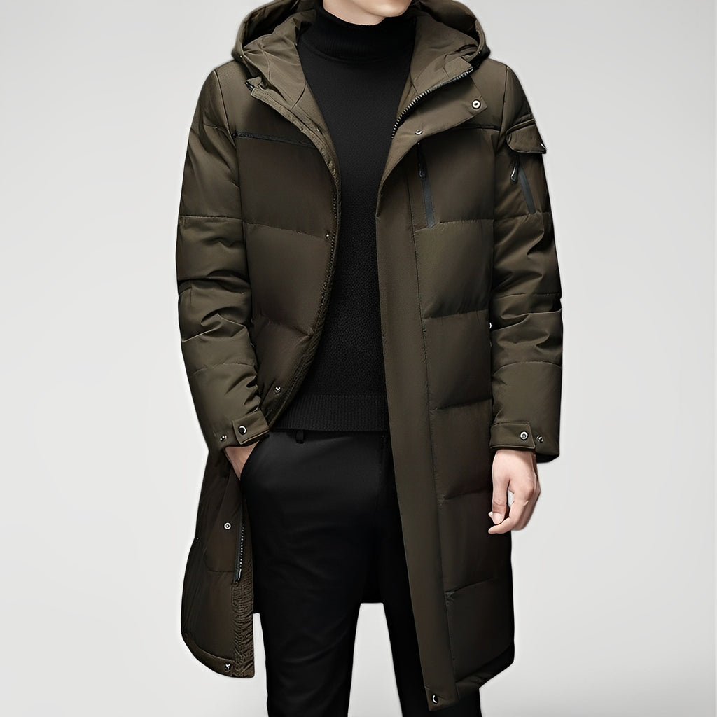 BRAVAEL — Men's Long Insulated Stand-Collar Winter Coat