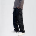 ELEL — Men's Wide-Leg Cargo Jeans for Streetwear with Sharp Detail