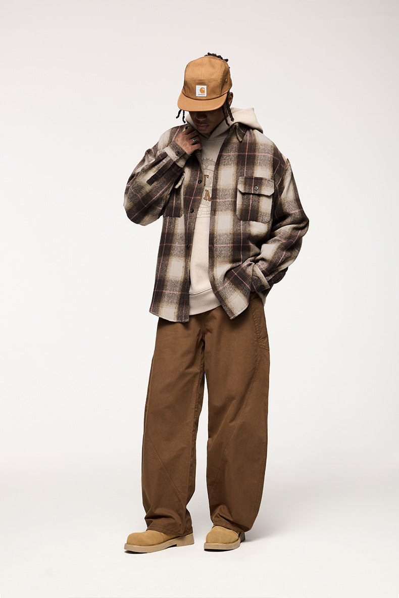VEXIO — Retro Plaid Suede-Feel Overshirt Jacket for Men