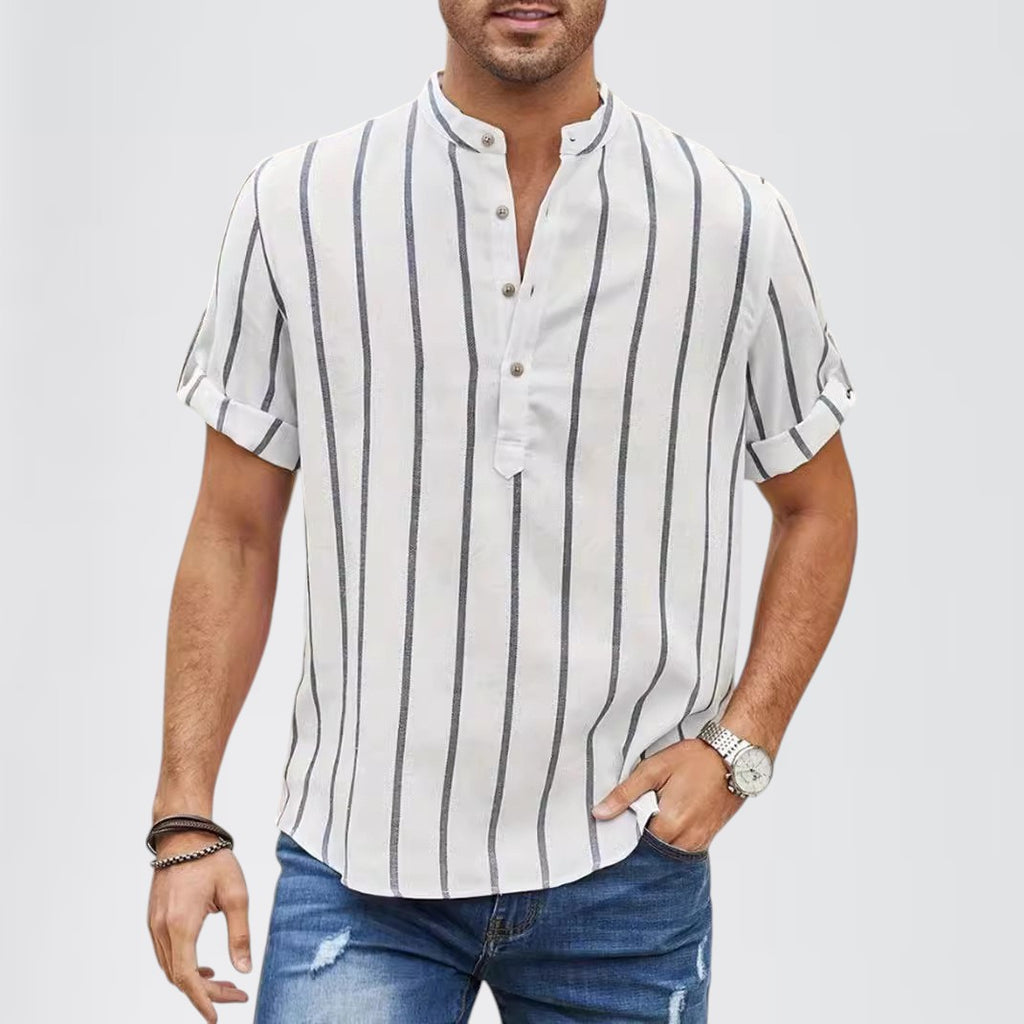 VARE — Men's Striped Linen Shirt for Warm Summer Days