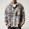 CELE — Men's Oversized Aztec Fleece Shirt Jacket with Sharp Detail