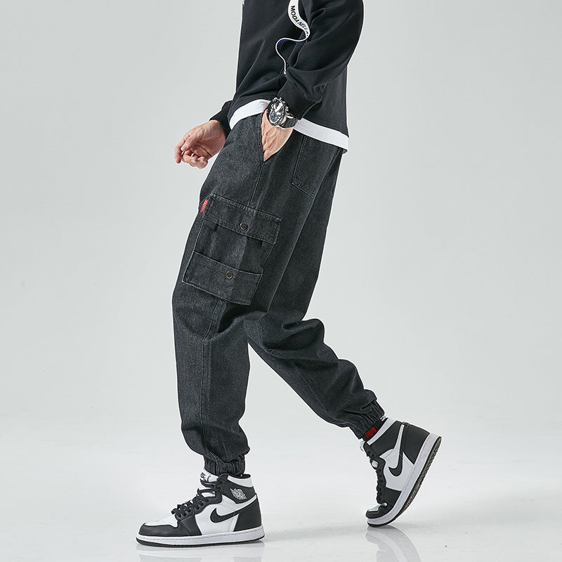 VYRRIS — Men's Cargo Denim Joggers in Relaxed Street Fit