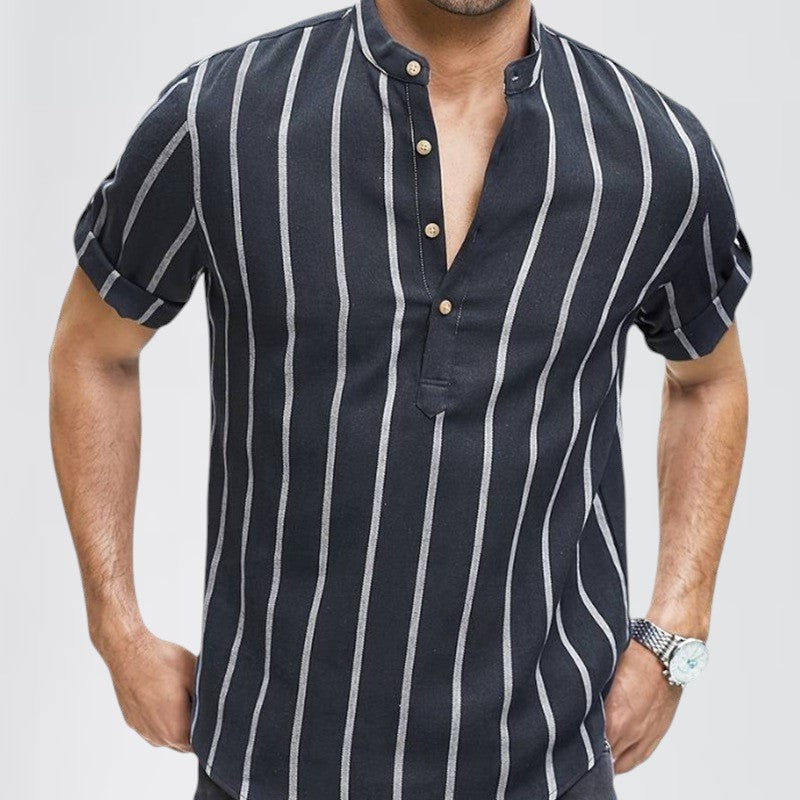 VARE — Men's Striped Linen Shirt for Warm Summer Days