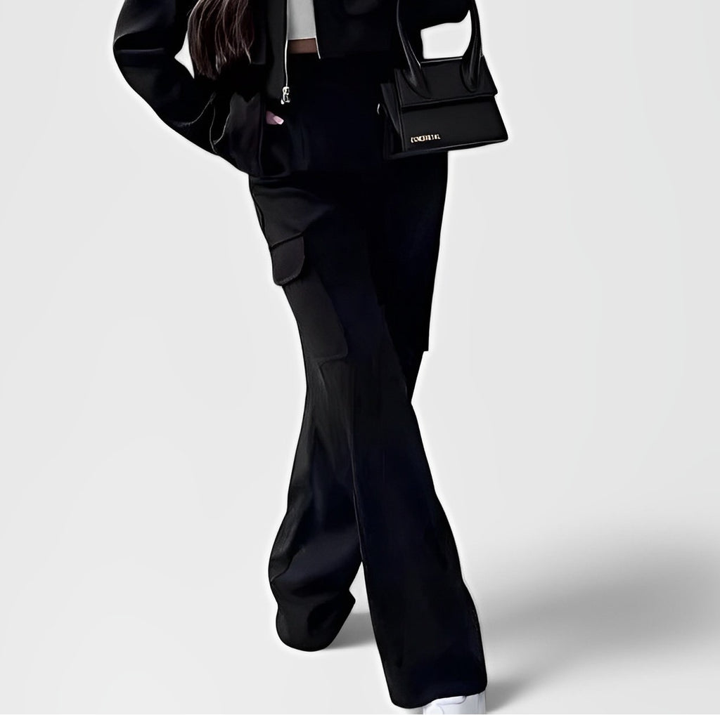 NOVOS — Women's Zip Crop Jacket and Cargo Pant Set