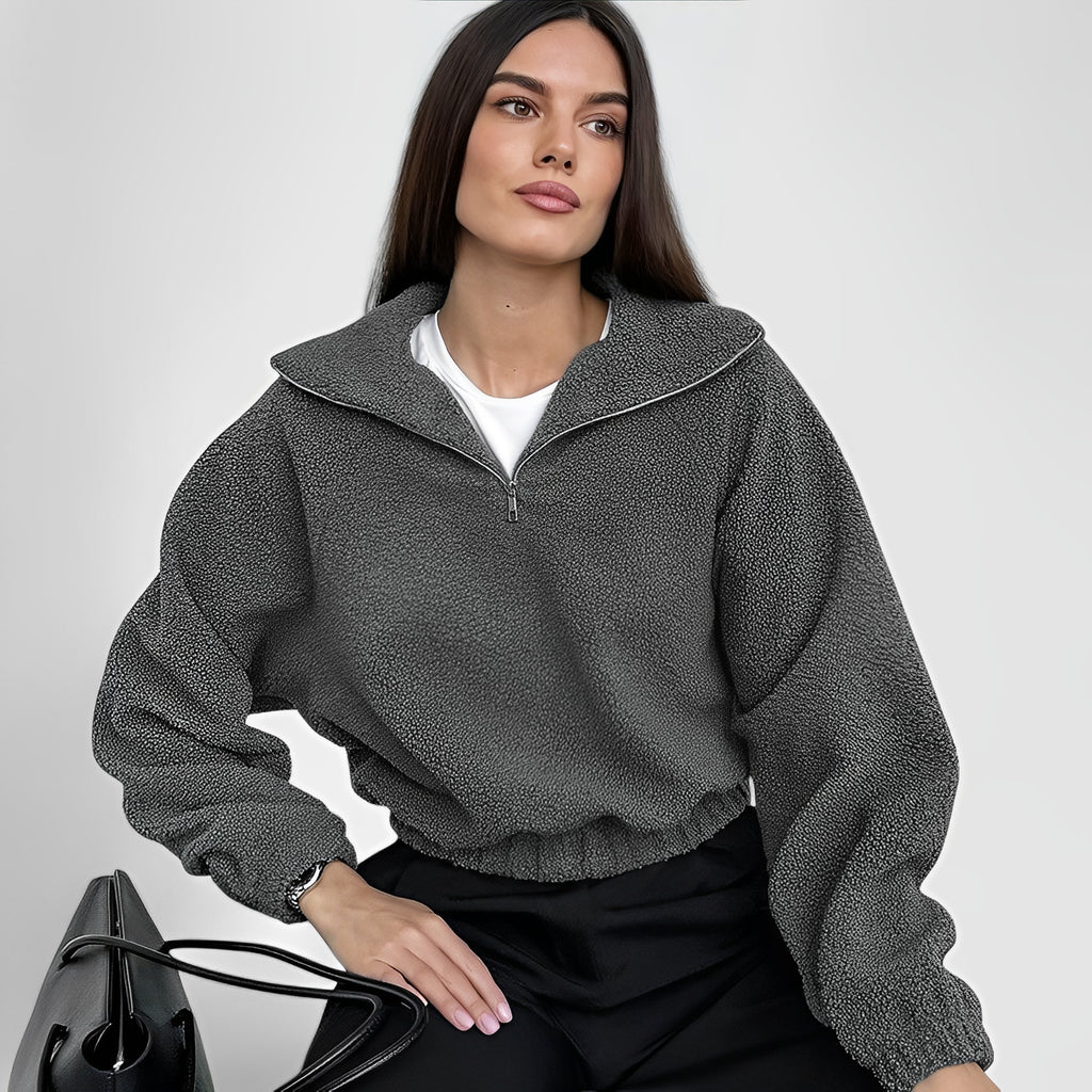 BRIXAR — Cozy Women's Teddy Fleece Jacket with Sharp Detail