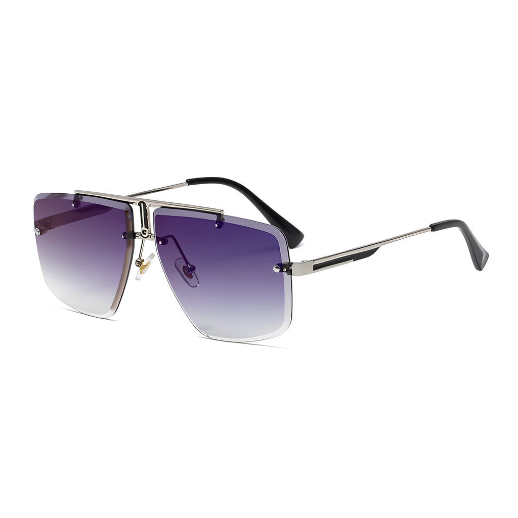 ZEVEL — Rimless Square Sunglasses with Sharp UV400 Lens
