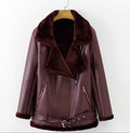 FENON — Faux Shearling Aviator Jacket with Belt Detail
