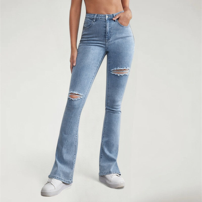 OROS — Women's High-Rise Wide-Leg Denim Jeans with Sharp Detail