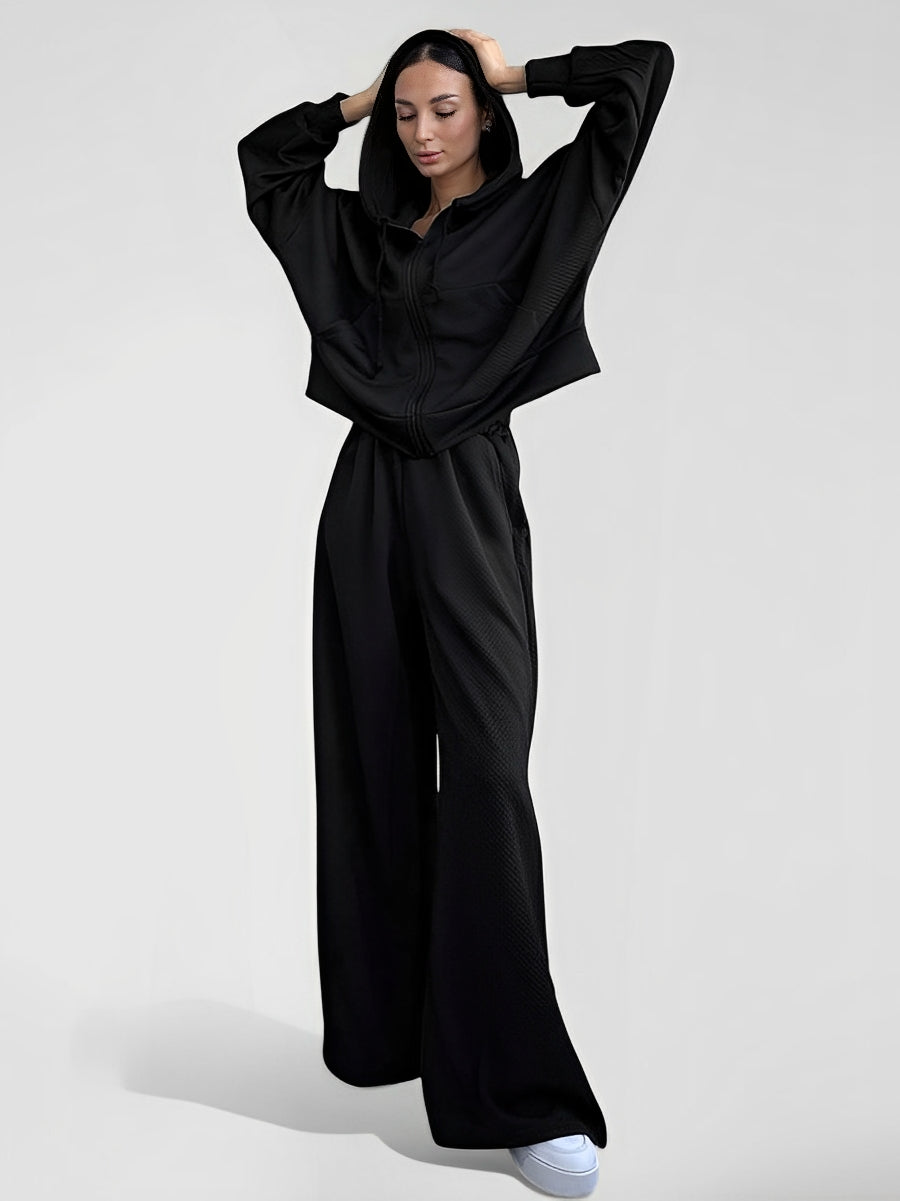TOROR — Women's Waffle Hoodie and Wide-Leg Lounge Set