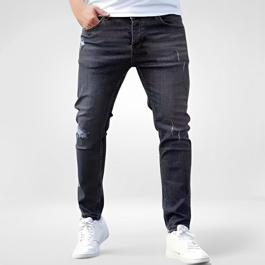 VARARA — Men's Slim-Fit Stretch Jeans in Washed Denim