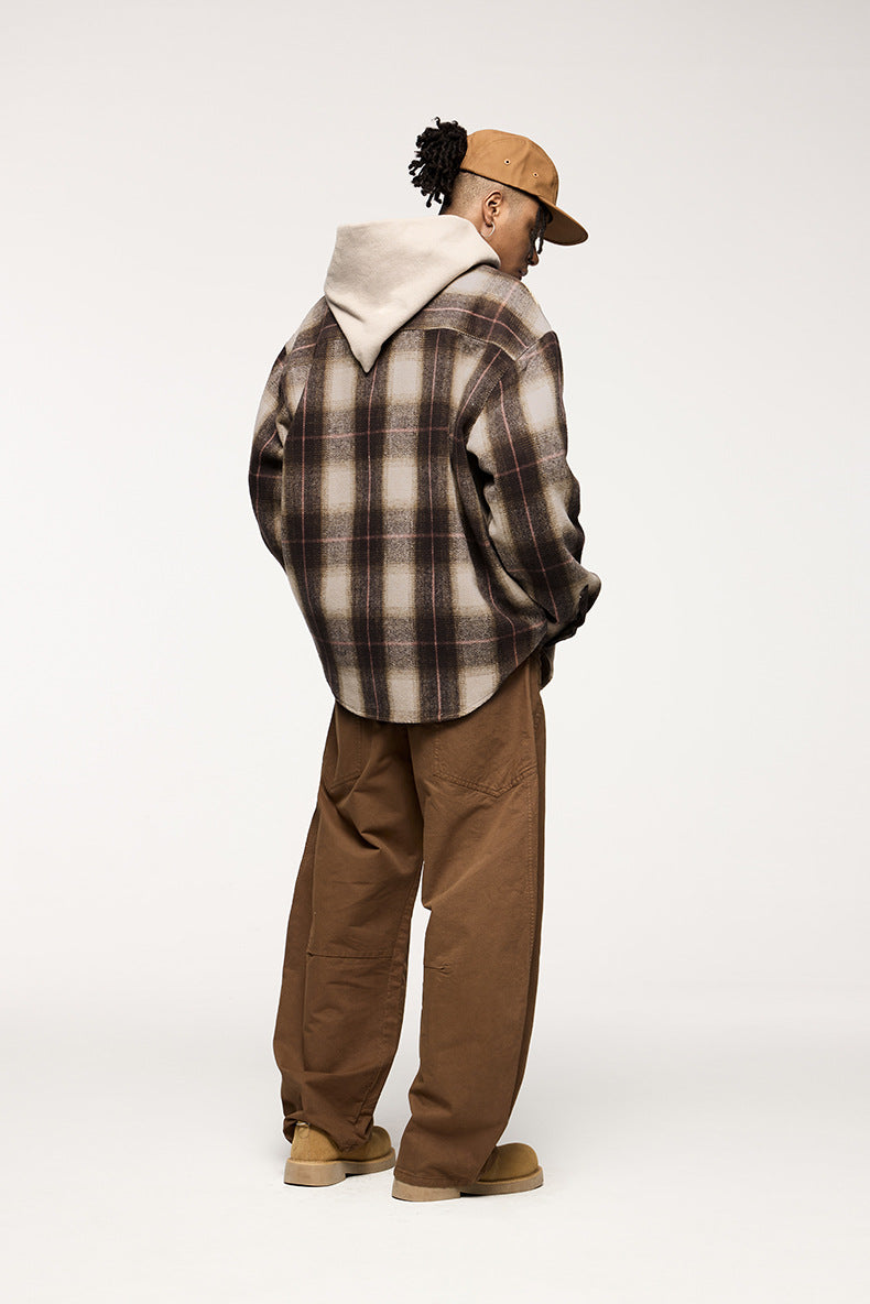 VEXIO — Retro Plaid Suede-Feel Overshirt Jacket for Men