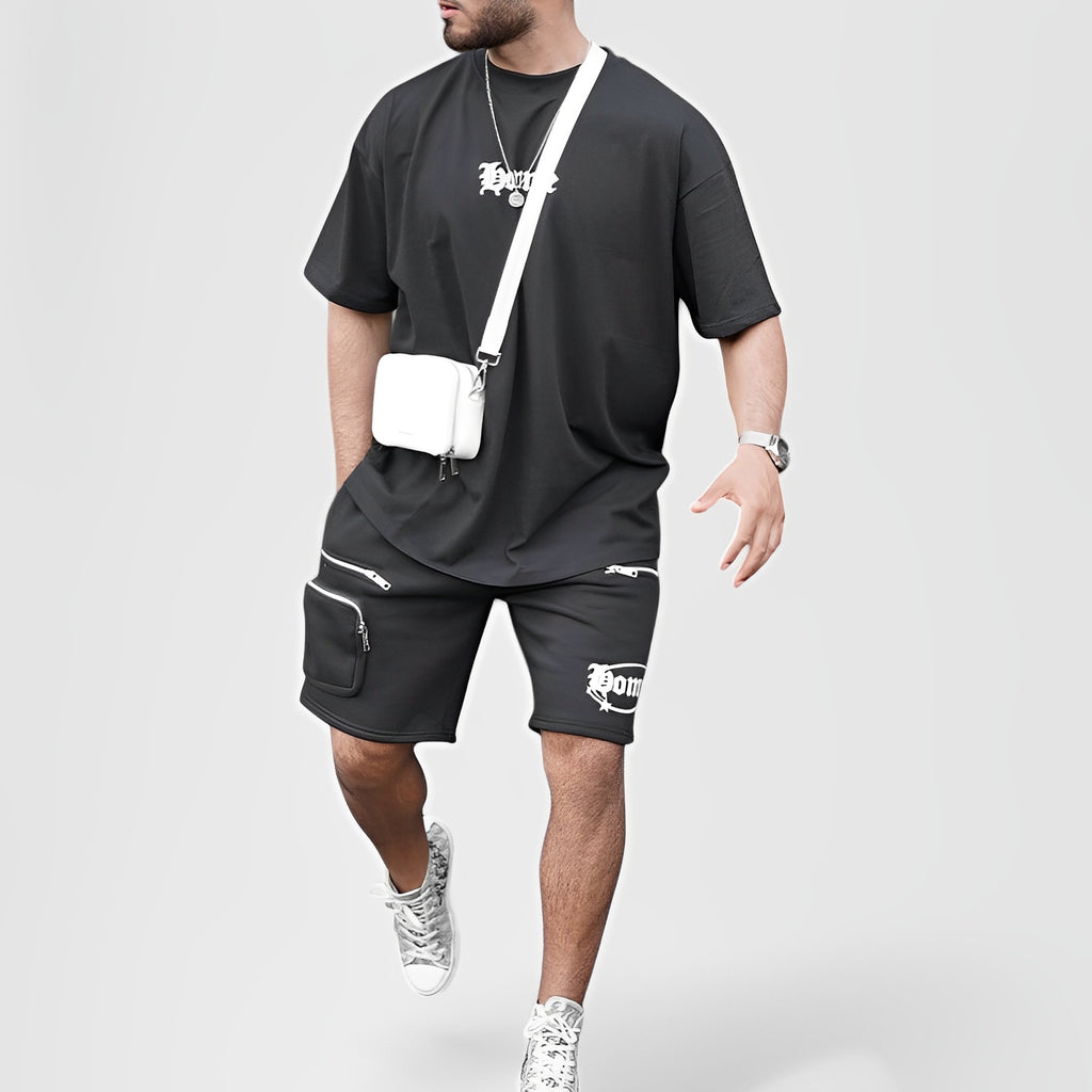KORDEN — Men's Oversized T-Shirt and Shorts Lounge Set