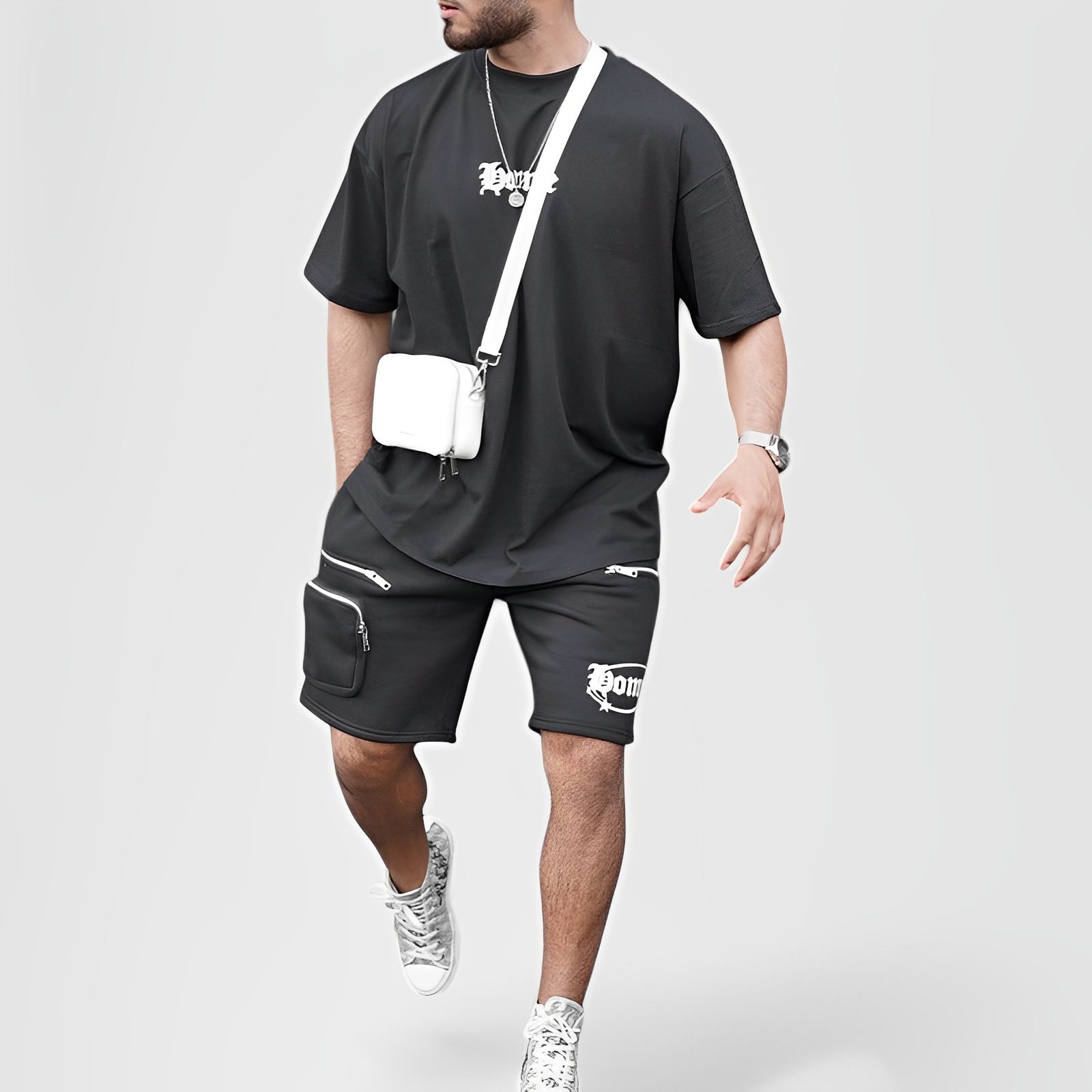KORDEN — Men's Oversized T-Shirt and Shorts Lounge Set