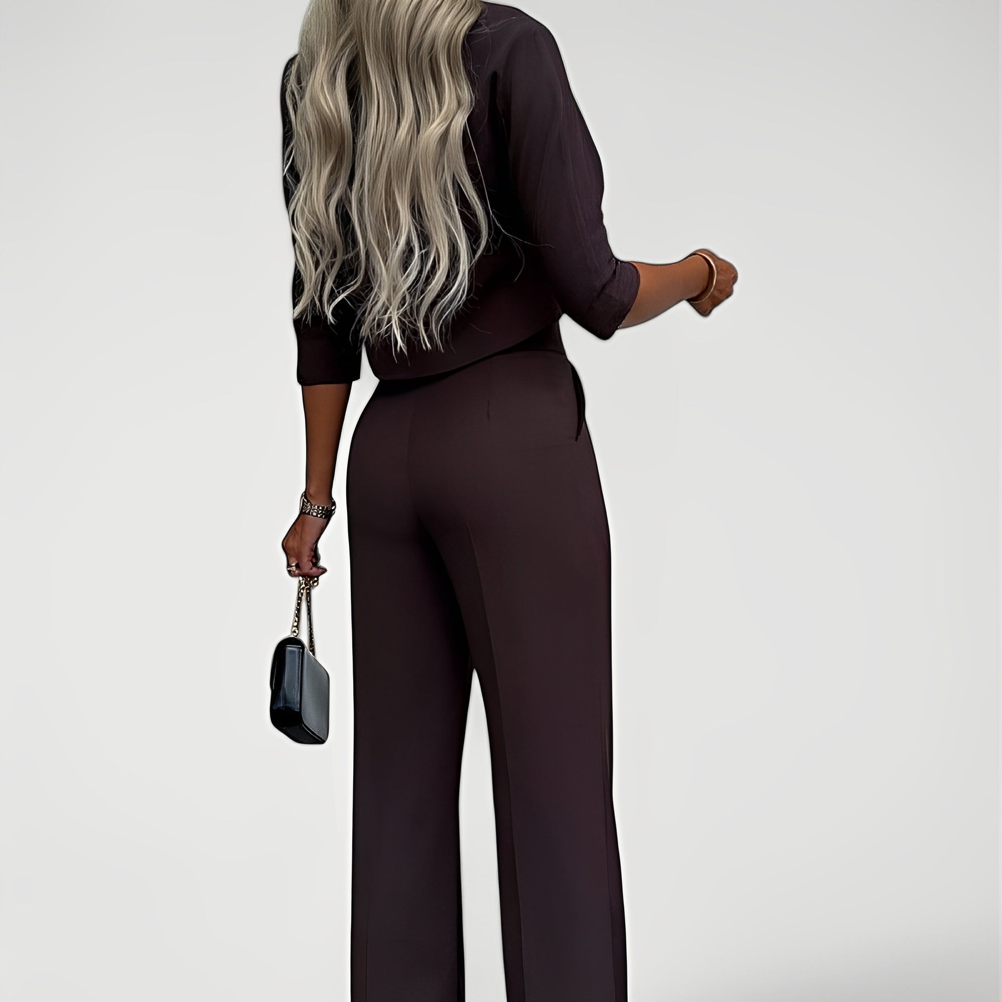 VANOR — Women's Crop Top and Wide-Leg Pants Set with Sharp Detail
