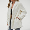 VALAN — Women's Floral Faux Fur Coat in Oversized Fit