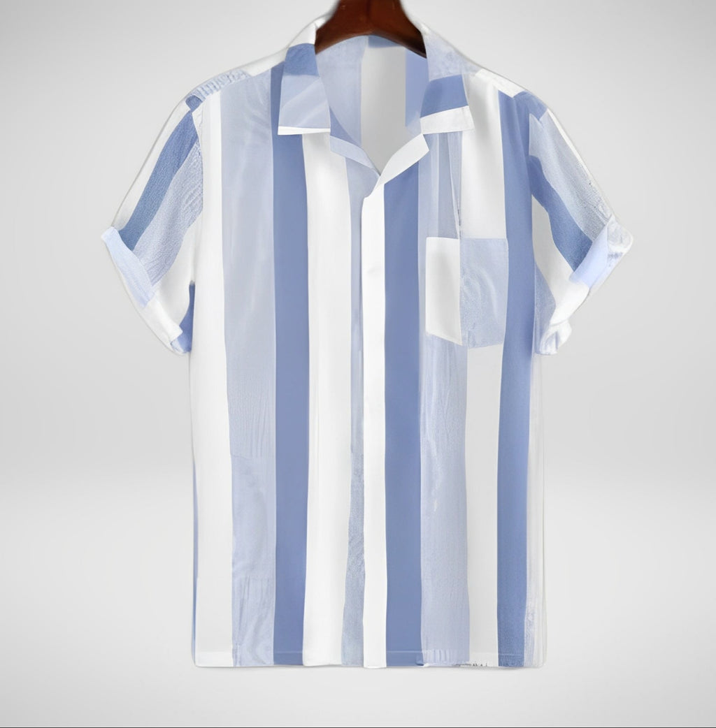 WESE — Men's Striped Button-Up Shirt with Clean Finish