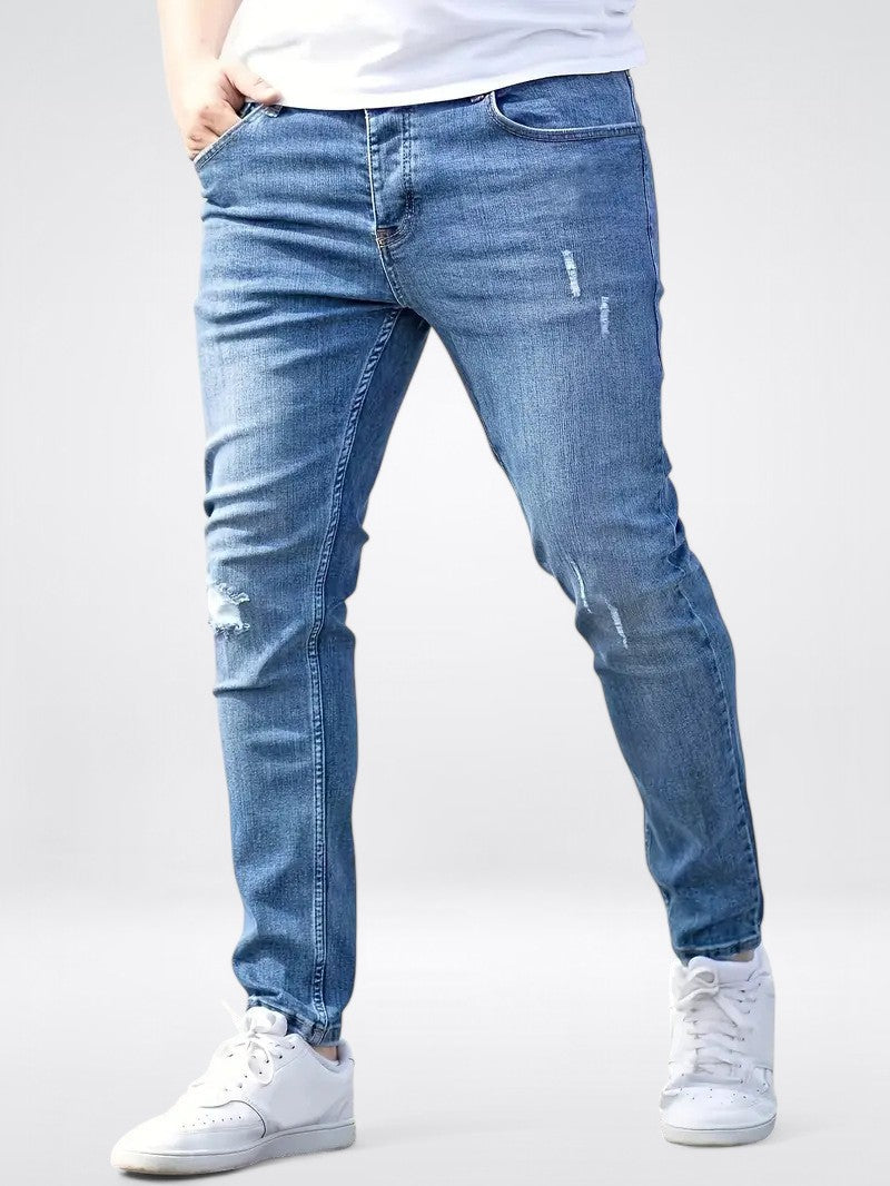 VARARA — Men's Slim-Fit Stretch Jeans in Washed Denim