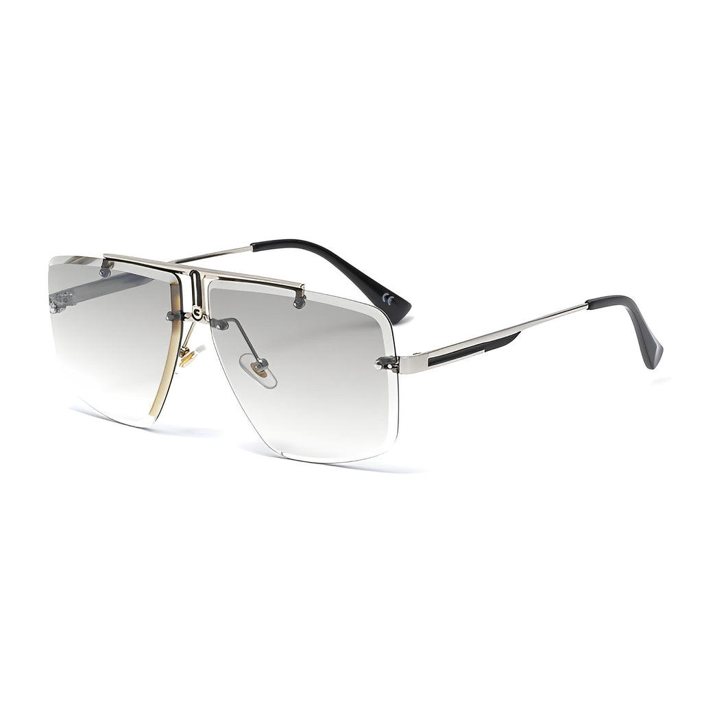 ZEVEL — Rimless Square Sunglasses with Sharp UV400 Lens
