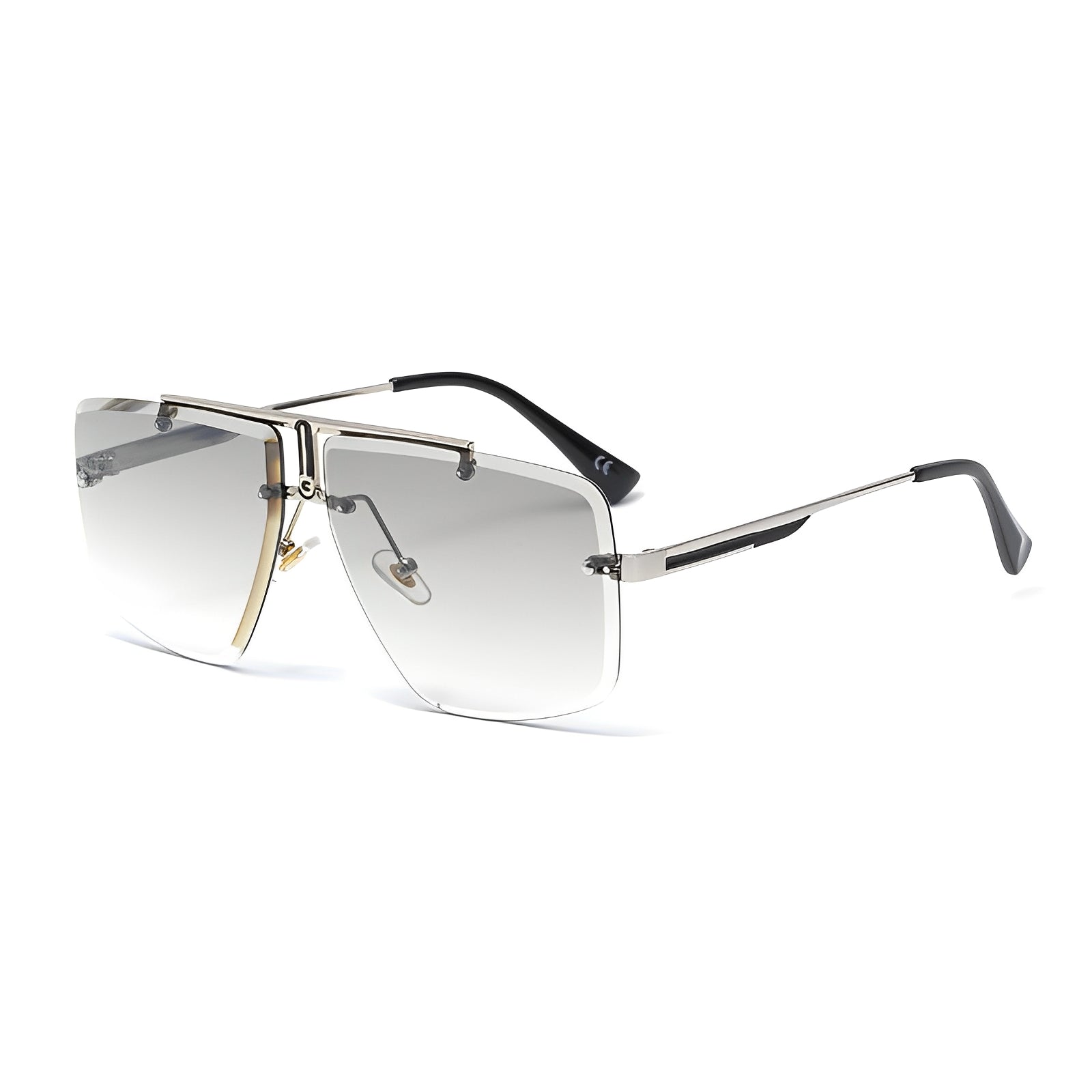 ZEVEL — Rimless Square Sunglasses with Sharp UV400 Lens