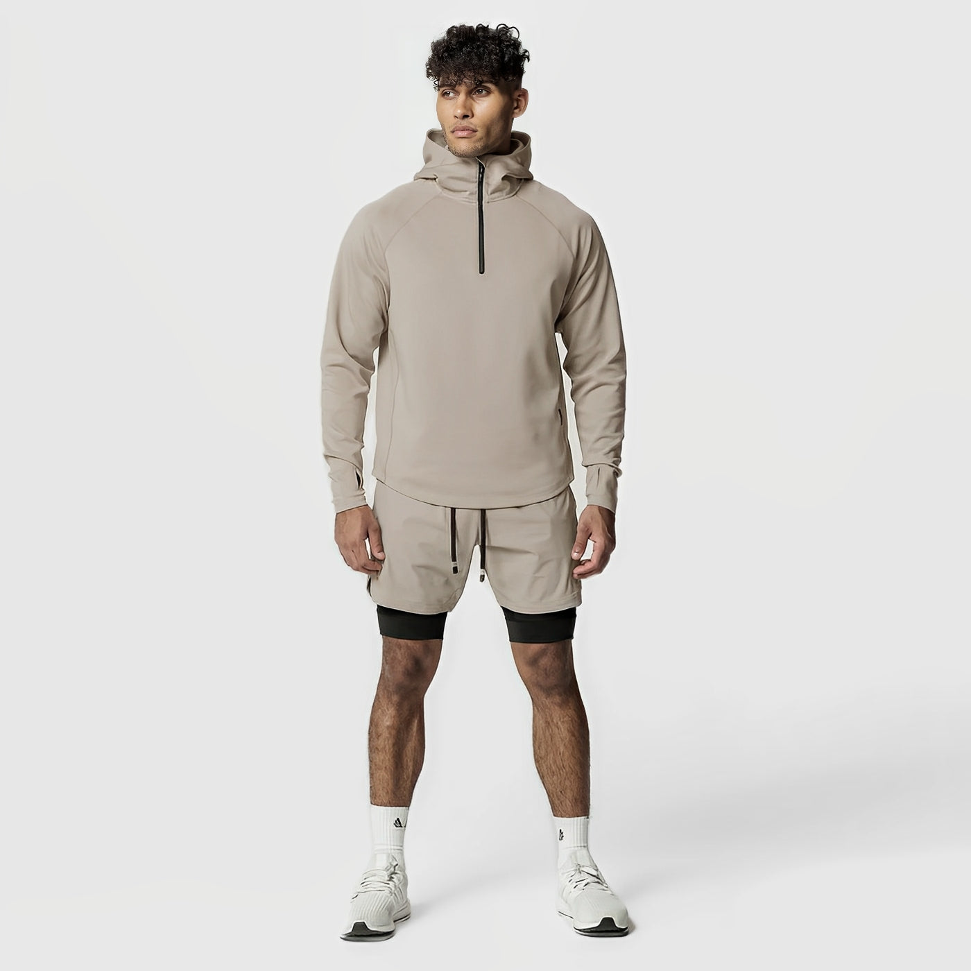 SENAEL — Men's Half-Zip Hooded Active Pullover Jacket