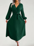 MAVRA — Pleated Maxi Dress with Feminine Drape and Movement