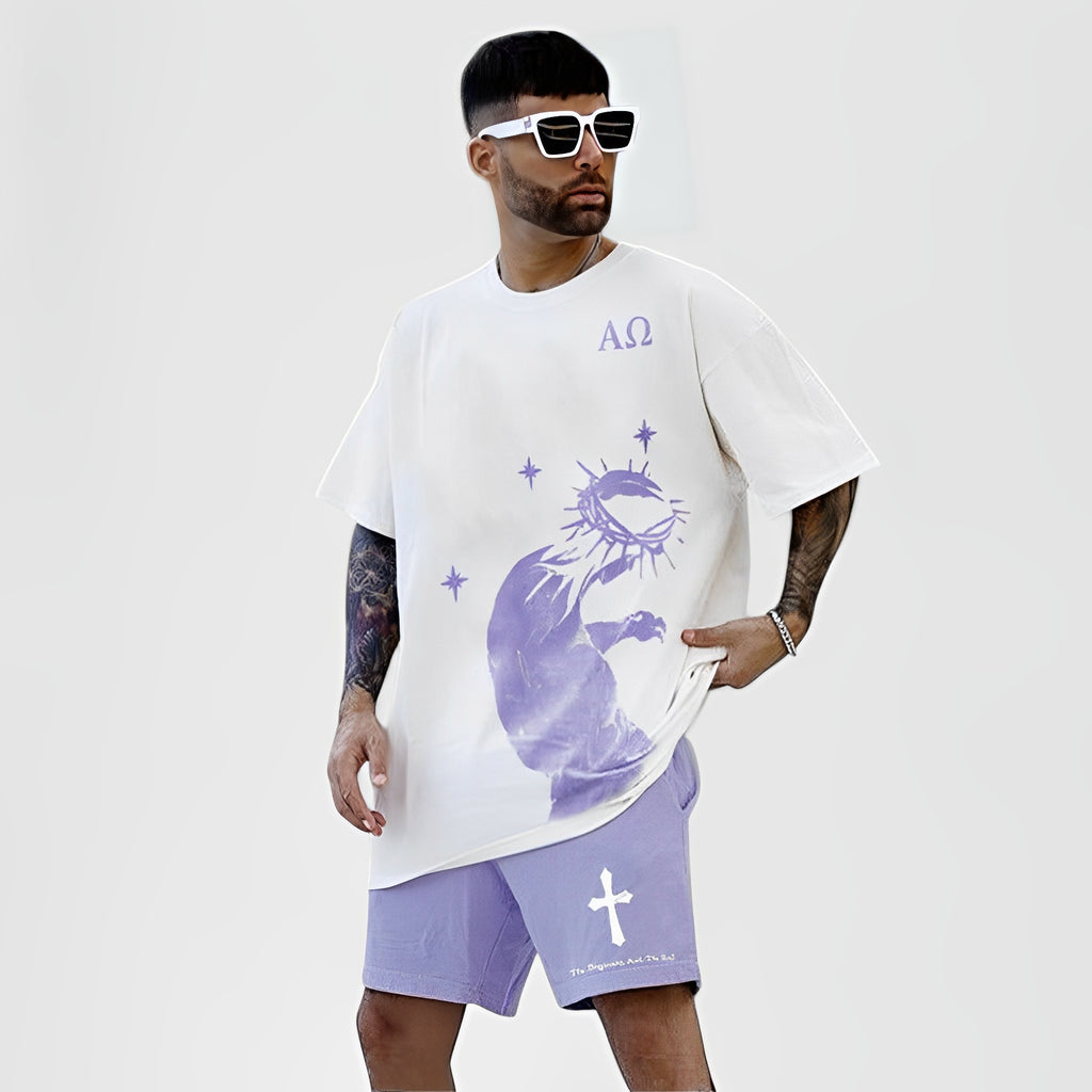 IONA — Men's Printed Streetwear T-Shirt and Shorts Set