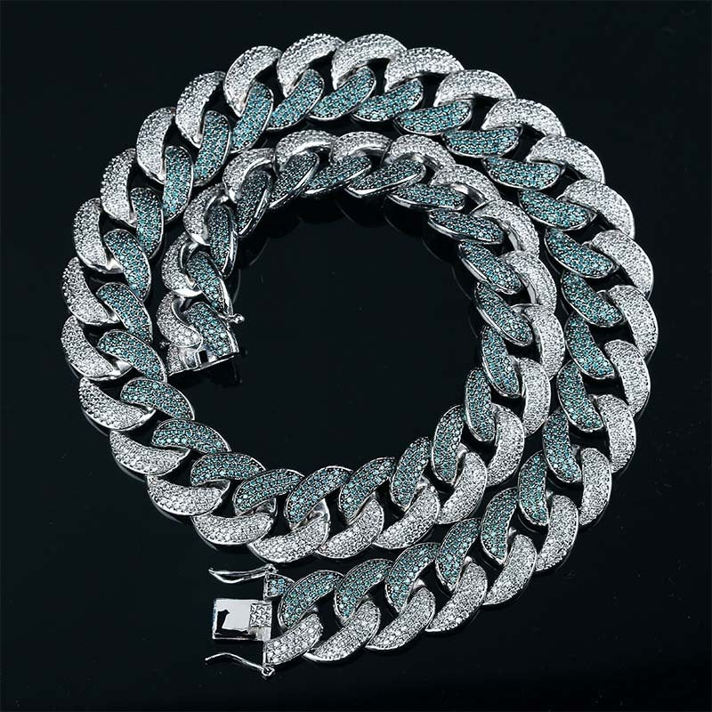 IONIS — Men's Emerald Green Cuban Chain Necklace with Sharp Detail