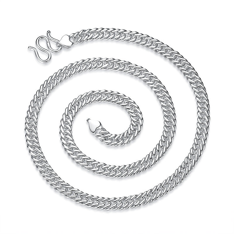 WESIA — 990 Pure Silver Cuban Necklace for Men Daily