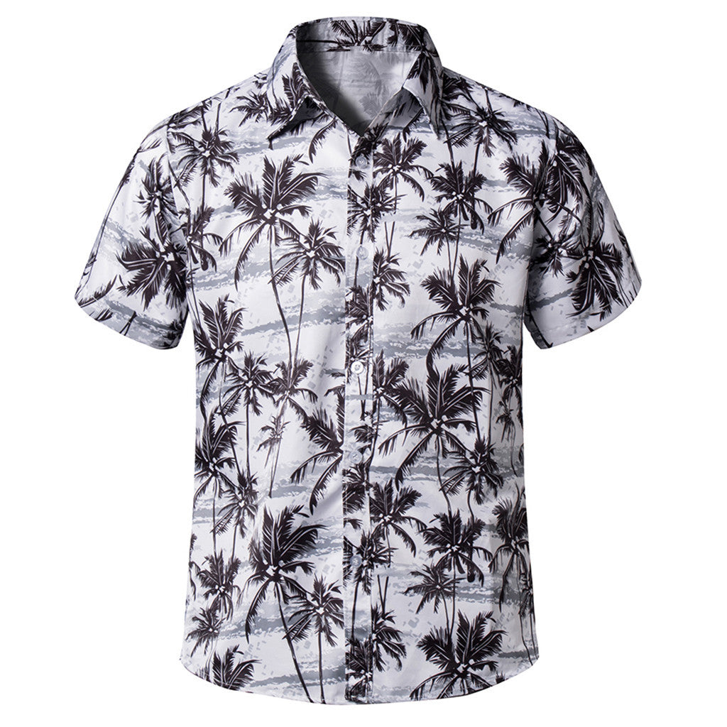 CAELOR — Tropical Stripe Beach Shirt for Men in Relaxed Fit