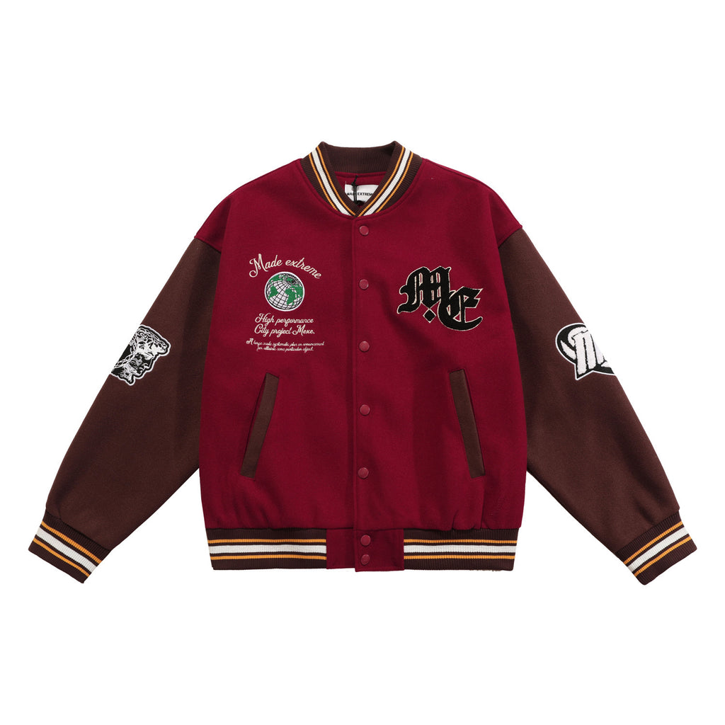 KAIORA — Retro Wool Varsity Jacket with Relaxed Fit