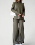 CORARA — Women's Knit Turtleneck Top and Pants Set