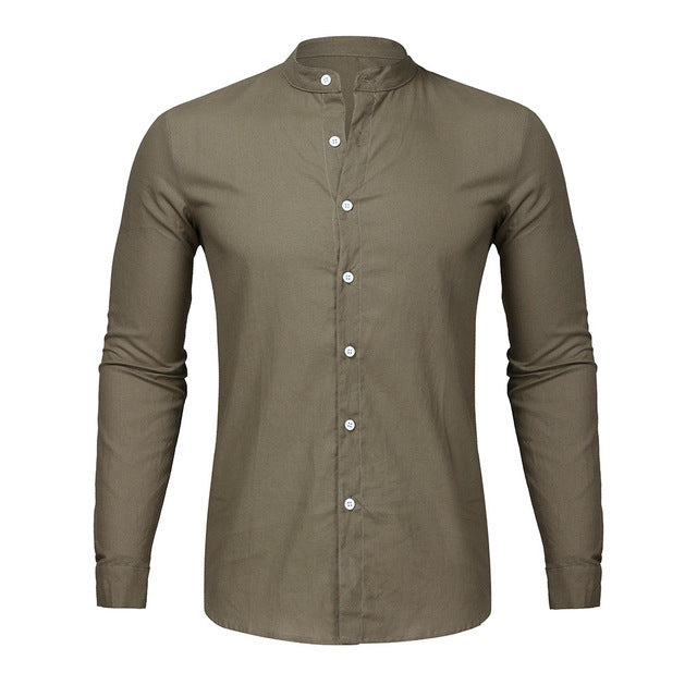 REVONN — Zip-Up Knit Cardigan with High Stand Collar